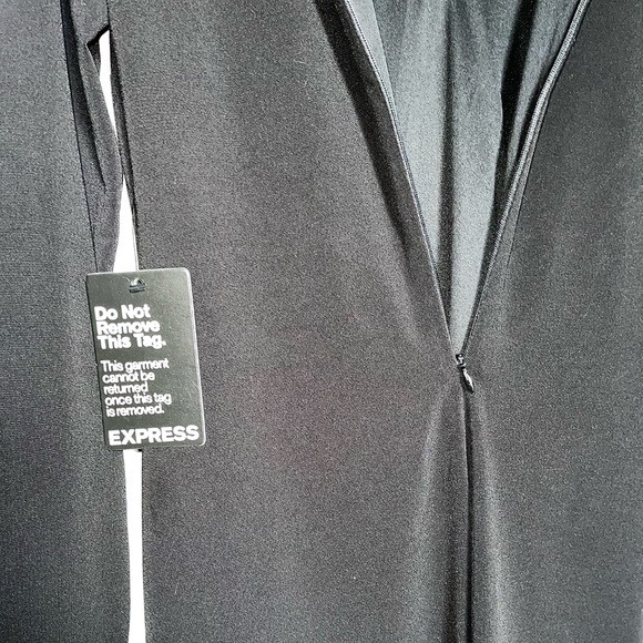 NWT Express Black Bodycon Keyhole Neck Long Sleeve Fall Mini Dress Size 8 Medium - Picture 8 of 10